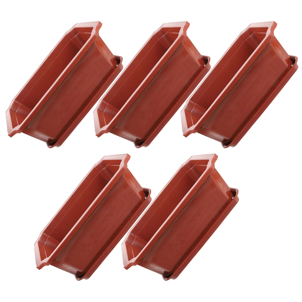 

5 Sets Rectangular Basin Flowerpot Office Pots for Indoor Plants Bonsai Training Plastic Planter
