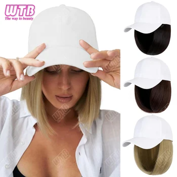 Parrucca sintetica per berretto da baseball con estensioni dei capelli Cappello per parrucca sintetica per donna Cappello da baseball regolabile