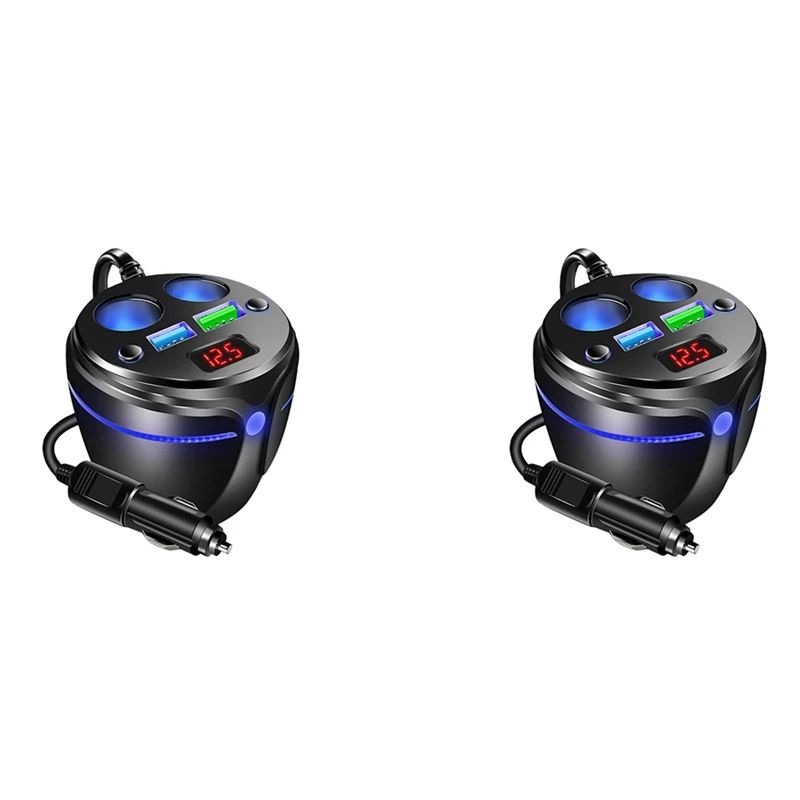 2X Dual Usb Car Cup Charger Holder 12V 24V Caricabatteria Da Auto 3.1A Splitter Adattatore Di Alimentazione A 2 Prese Con Display A Led Per Auto
