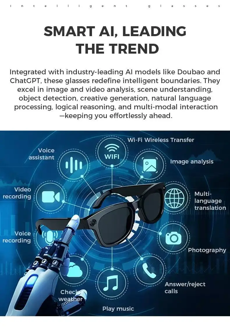 Smart Glasses AI Translation Camera