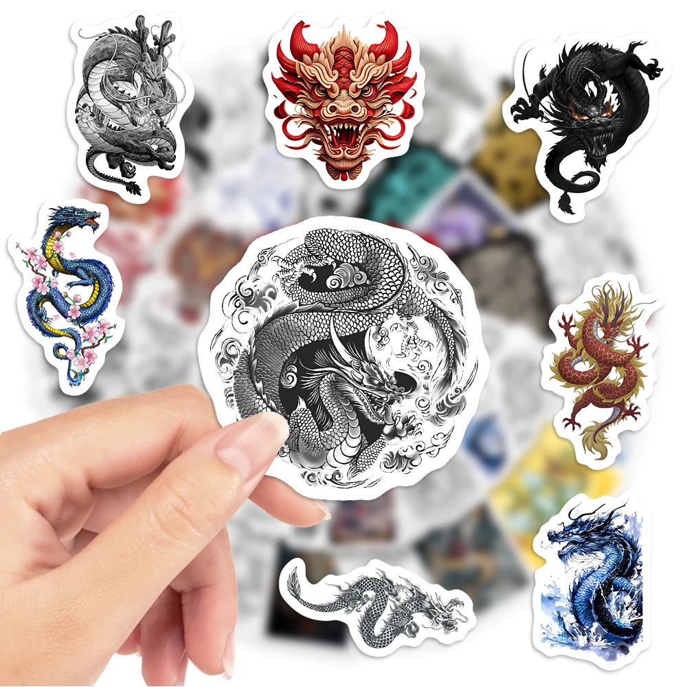 Chinese Tradition Dragon Stickers Cool DIY Kids Toys Gift Decorative Decal for Laptop Phone Journal Scrapbook Luggage Waterproof