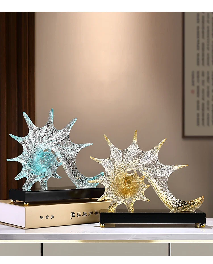 Spiral Conch Statue Home Landscape Ornaments Desk Decoration Resin Crafts Creative Bubble Conch Sculpture Room Aesthetic Decor