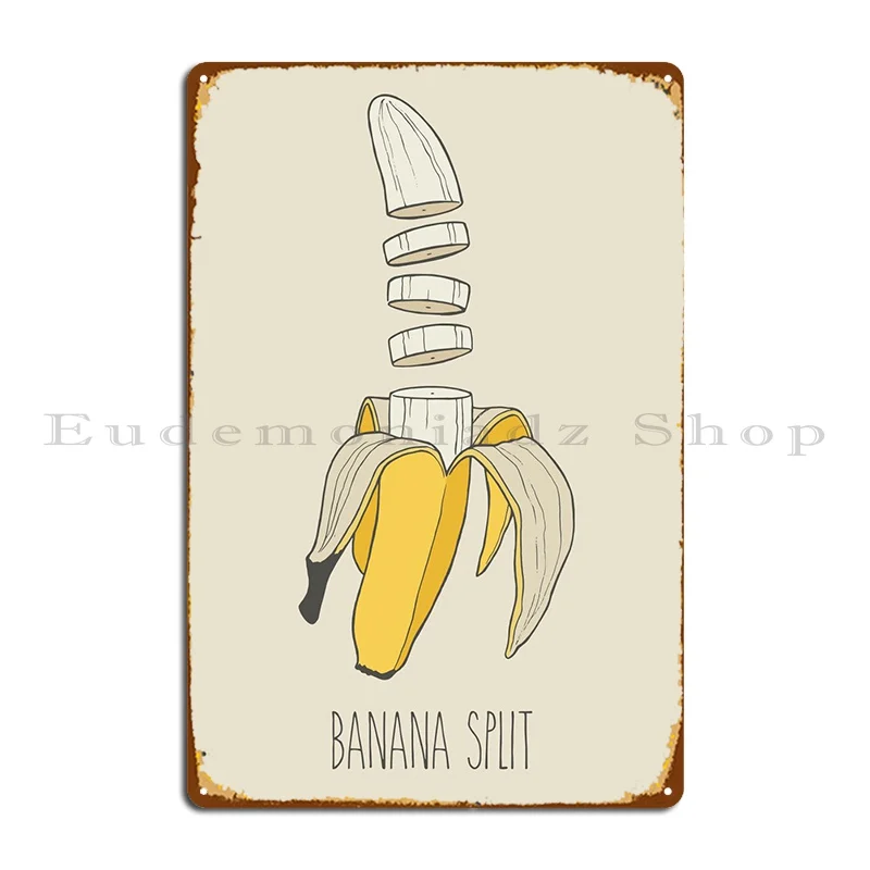 Banana Split Metal Platform Poster Home Personalizza Cinema Personalizzato Cinema Tin Sign Poster