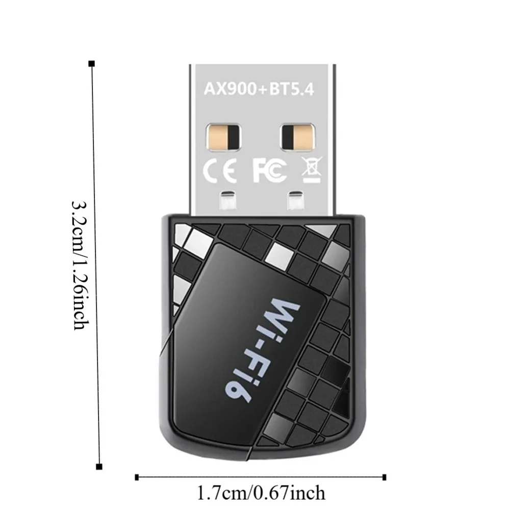 WiFi 6 블루투스 5.4 어댑터 900Mbps 듀얼 밴드 USB 네트워크 카드 미니 USB 2in1 동글 무선 WiFi 수신기 LAN 연결