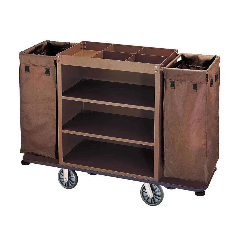 

Hotel Room Housekeeping Cleaning Trolley Janitorial Supplies Heavy Duty Cleaning Service Cart
