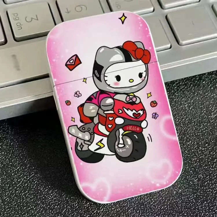 

2023 Sanrio melody Kulomi Hello Kitty Kawaii cute kerosene lighter red ins high-value grinding wheel ignition windproof lighter