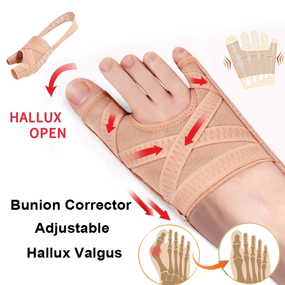 Adjustable Hallux Valgus Bunion Corrector Orthotics Big Toe Separator Thumb Correction Pedicure Foot Finger Straightener Sock toe separators,toe corrector,manicure pedicure tools