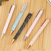 11pcs/set Glitter Sequin Metal Pen 1.0mm Black Refill Rod Retractable Ballpoint Pen for School Office Stationery Gift Office 2