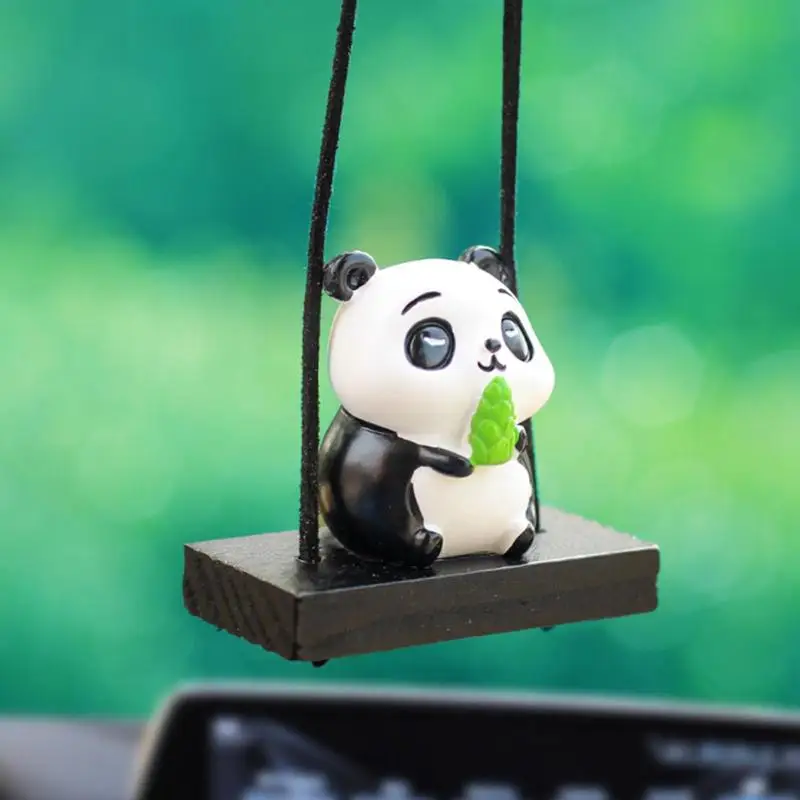 Ciondolo Per Auto Cute Panda Swing Specchietto Retrovisore Automatico Ornamenti Appesi Accessori Per La Decorazione D'Interni Per Accessori Per Regali