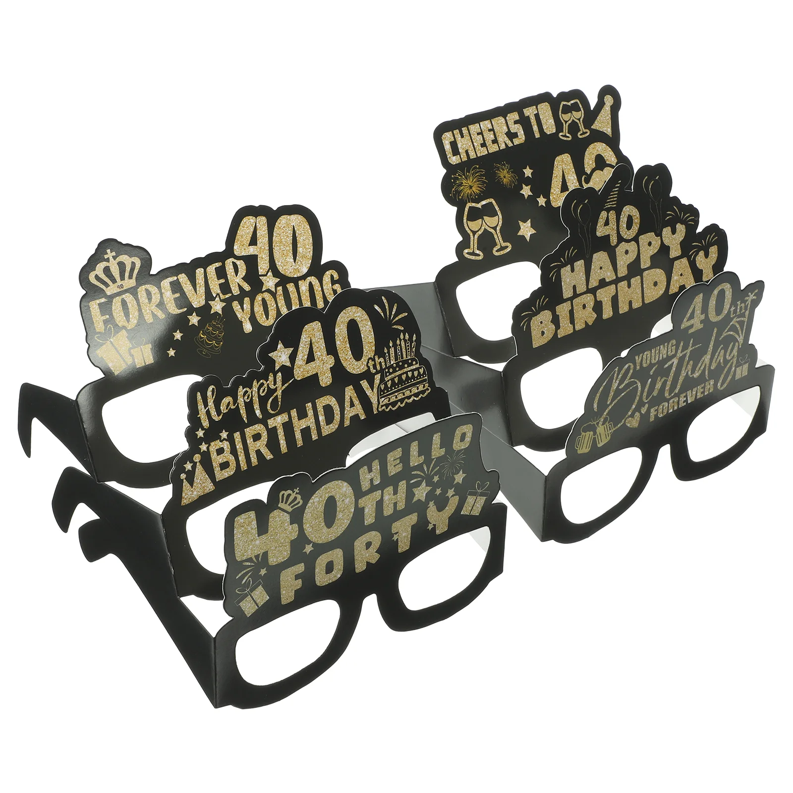 

12pcs 40th Birthday Decorations Men Party Eyeglasses 40th Birthday Sunglasses Paper Glasses