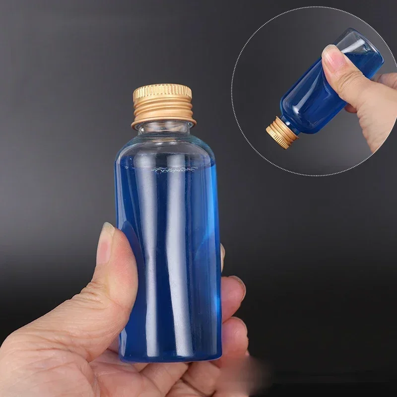 5PCS 5ml-500ml Empty Clear Plastic Bottles with Aluminum Screw Cap For Essential oils Lotion Creams