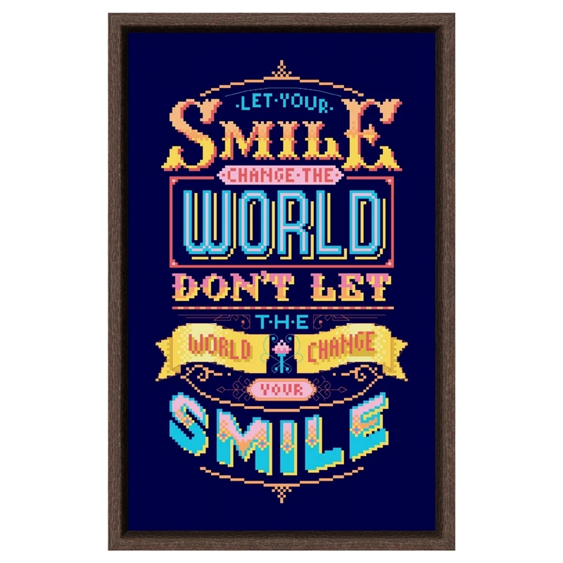 

Набор для вышивки крестиком Let your smile change the world, дизайн из мультфильма, 14 карат, 11 карат, темно-синий холст, вышивка «сделай сам»
