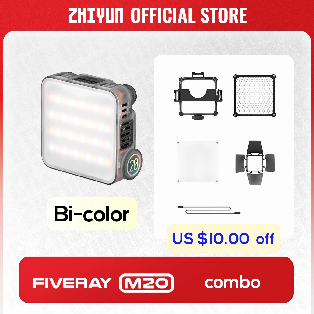 ZHIYUN Official FIVERAY M20C M20 Full Color RGB LED Video Lights Magnetic  Photography Light CRI 95+ 2500K-10000K App Control - AliExpress