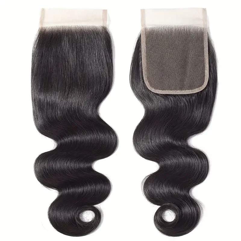 Body Wave Lace Closure Peruvian Remy Human Hair Weave 4x4 Lace Closures Pre Plucked With Baby Hair 10-20 Inch