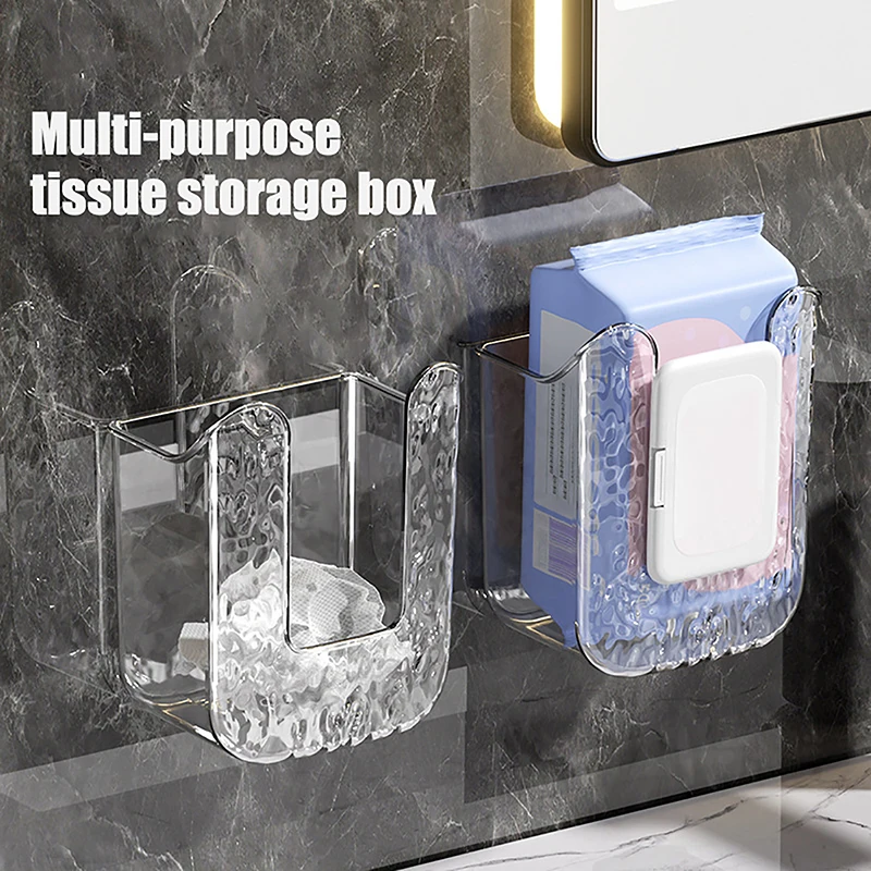 toilet paper holder Punch-Free Toilet Paper Holder Box Waterproof Storage Toilet Paper Storage Rack Towel Kitchen Bathroom Box
