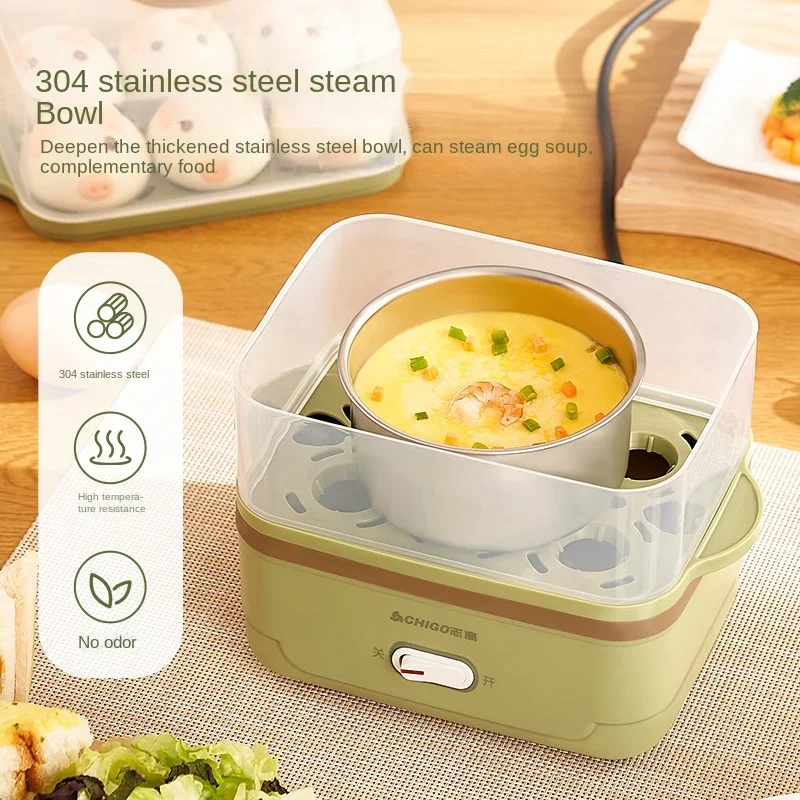 220V Egg Cooker Egg Boiler Food Steaming Cooker Multifunctional Automatic Household Breakfast Machine