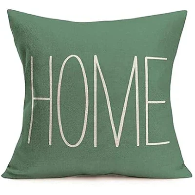 Linen Throw Pillowcase Home Green Geometric Wavy Arrow Design Home Decoration Cushion Cover Square Pillowcase 6
