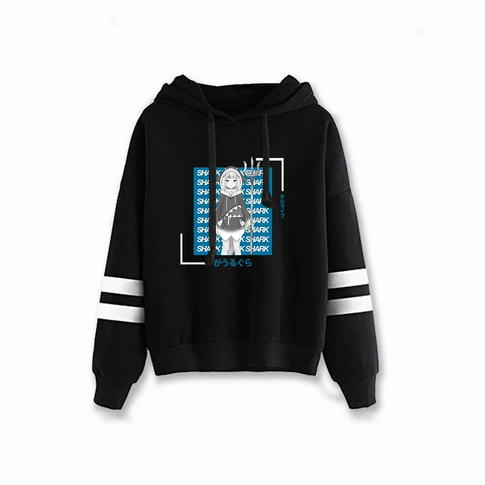 Gawr Gura Little Shark Japanese Hoodies Sweatshirt Parallel Bars Hot Trend Long Sleeve Casual Streetwear Pullovers Clothes