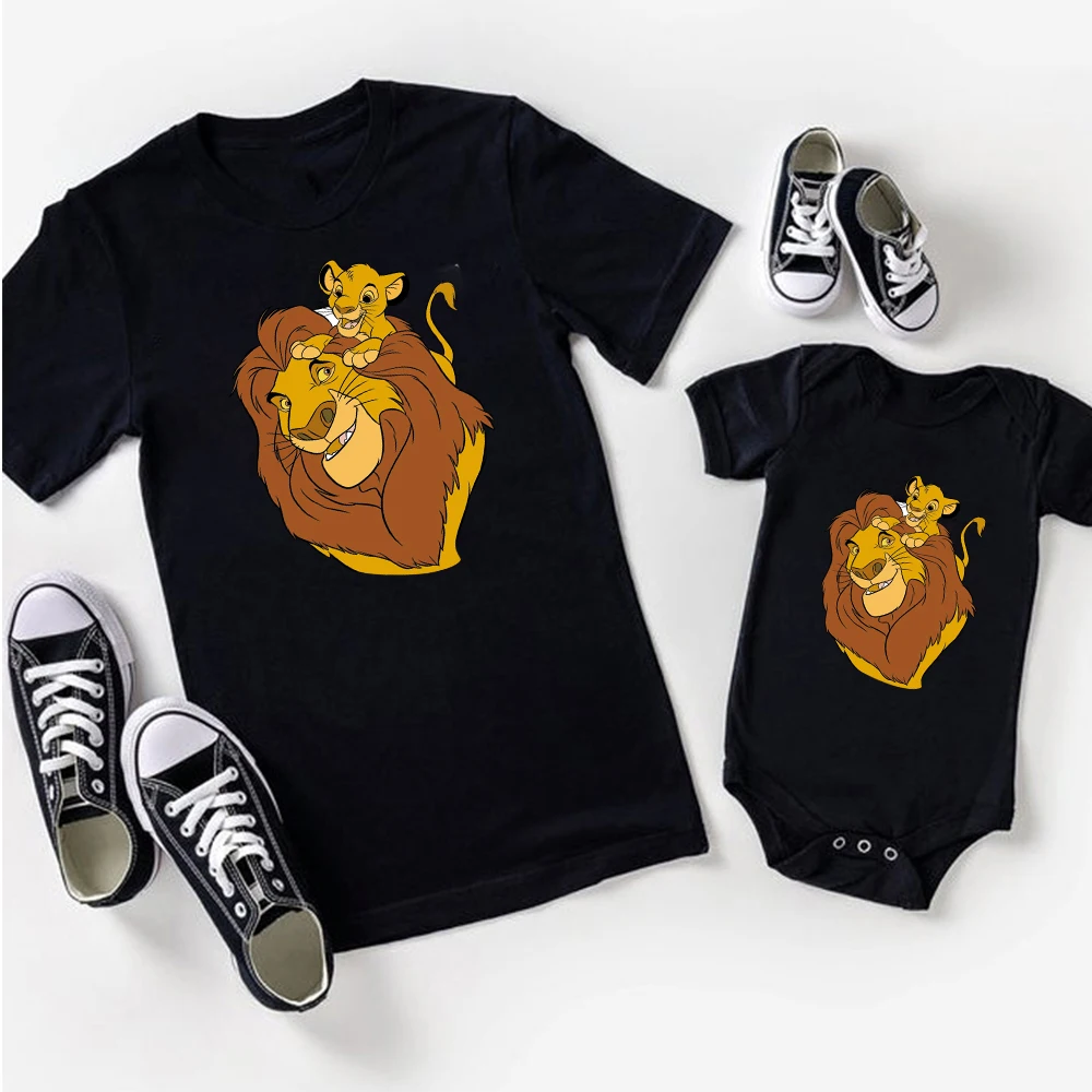 Summer Fashion Father and Son Clothes Lion King Simba and Dad Print ...