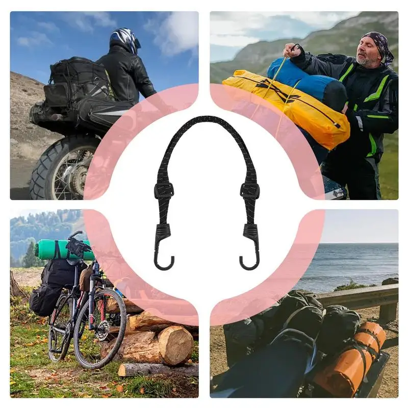 Motorcycle Bungee Cords With Hook Motorcycle Binding Rope Multi-function Reflective Luggage Rope For Hat Scooter Binding Elastic