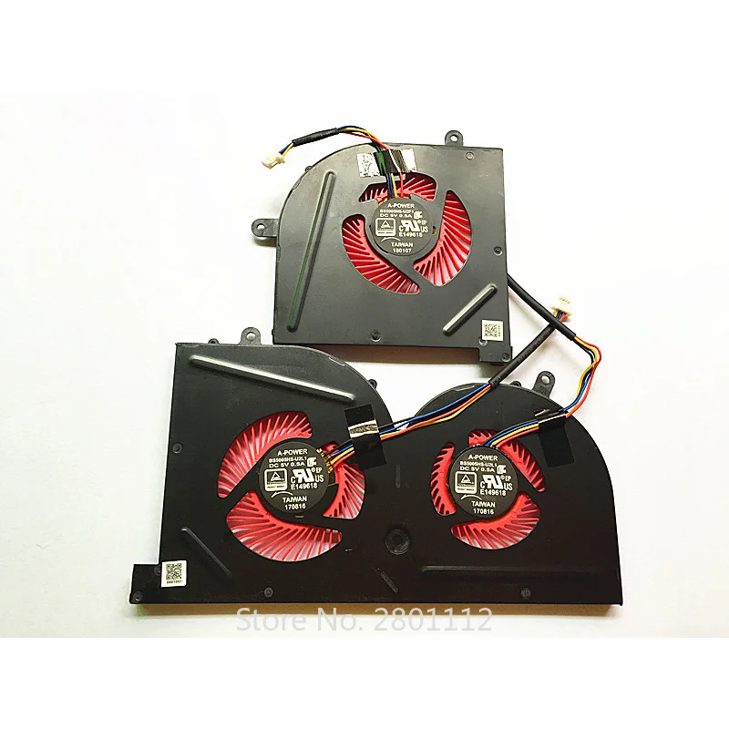 iHaospace OEM Laptop CPU Koelventilator Compatibel voor MSI GS63VR GS63 GS73 GS73VR MS-17B1 MS-17B2 MS-16K2 MS-16K3 (CPU fan