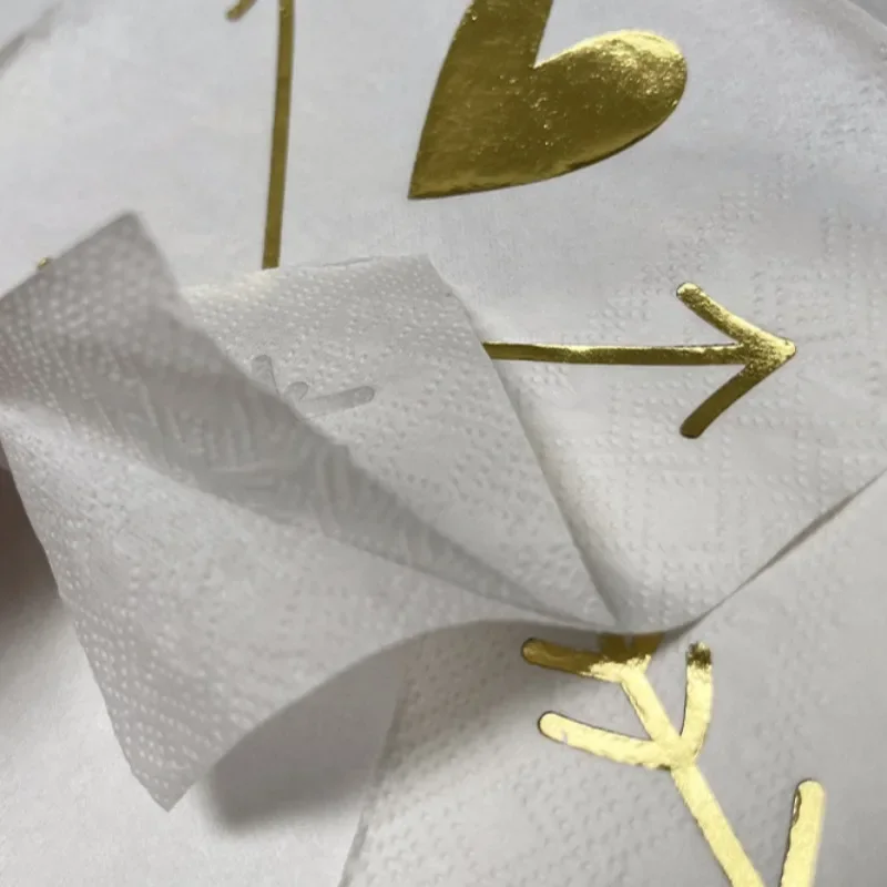 20pcs 25*25cm 3-Ply Valentine's Day Proposal Love Cupid's Arrow Foil Napkins Party Decoration Square Paper Placemats