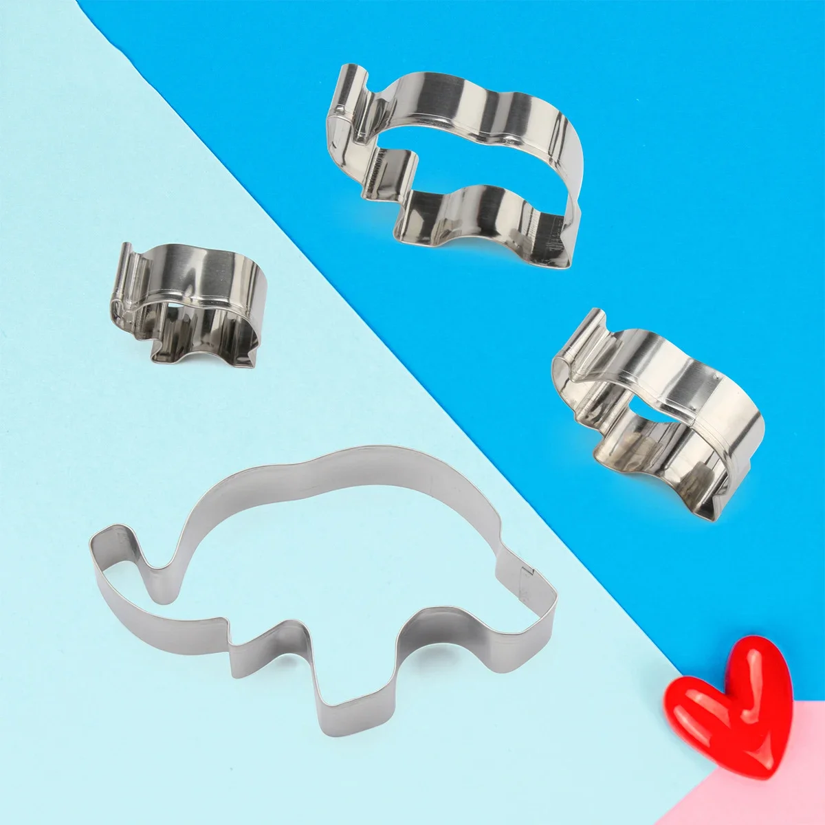 Animal Stainless Steel Cookie Cutters Elephant Shape Cake Fondant Biscuit Pastry Mould 4Pcs/set Baking Tool Kitchen Gadget