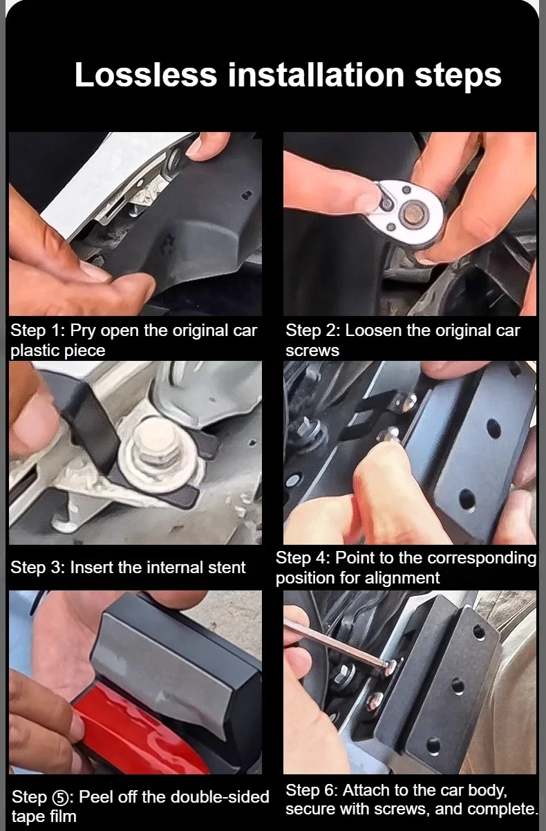For Ford Mondeo Car A Pillar Led Spotlight Bracket Front Engine Hood Quick Release Dual Guide Rail Expansion Stand Lamp Holder detail image 8