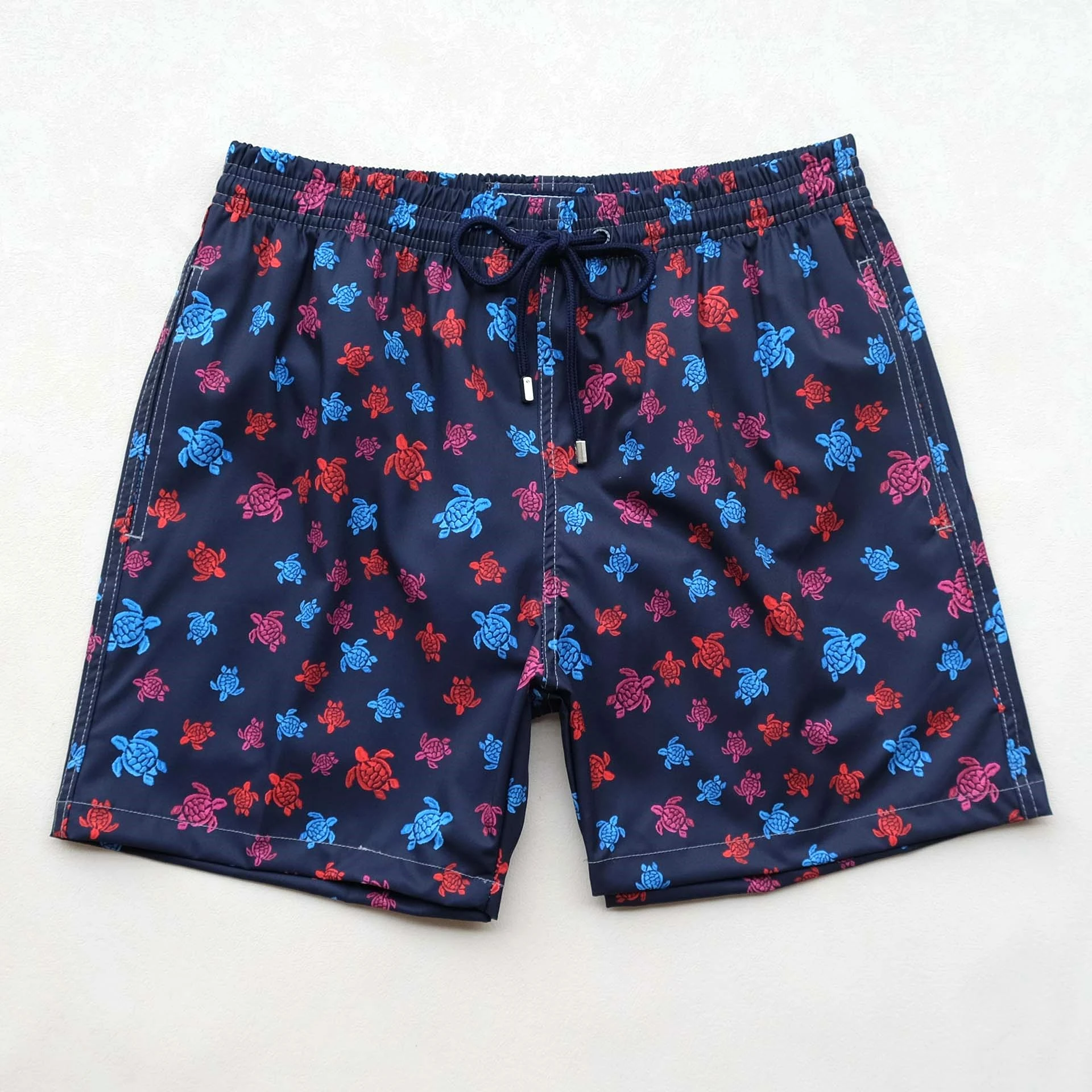High Quality Summer New Styley Beach Surf Swimwear Multicolore Turtles 4 Way Stretch Printed Board Shorts Mesh Surf Trunks image