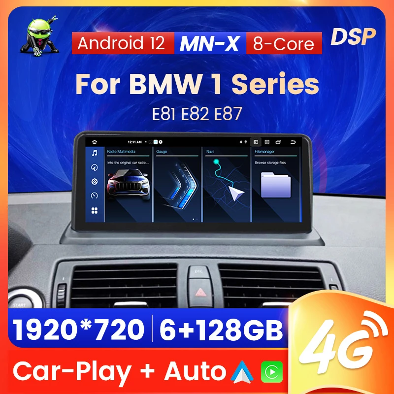 

Новый MN-X Серия Android 12 Автомобильное Радио Авто Аудио Плеер Для BMW 1 серии E81 E82 E87 2005-2011 8-ядерный GPS Навигация Встроенный Carplay+AUTO WiFi+4G RDS DSP BT