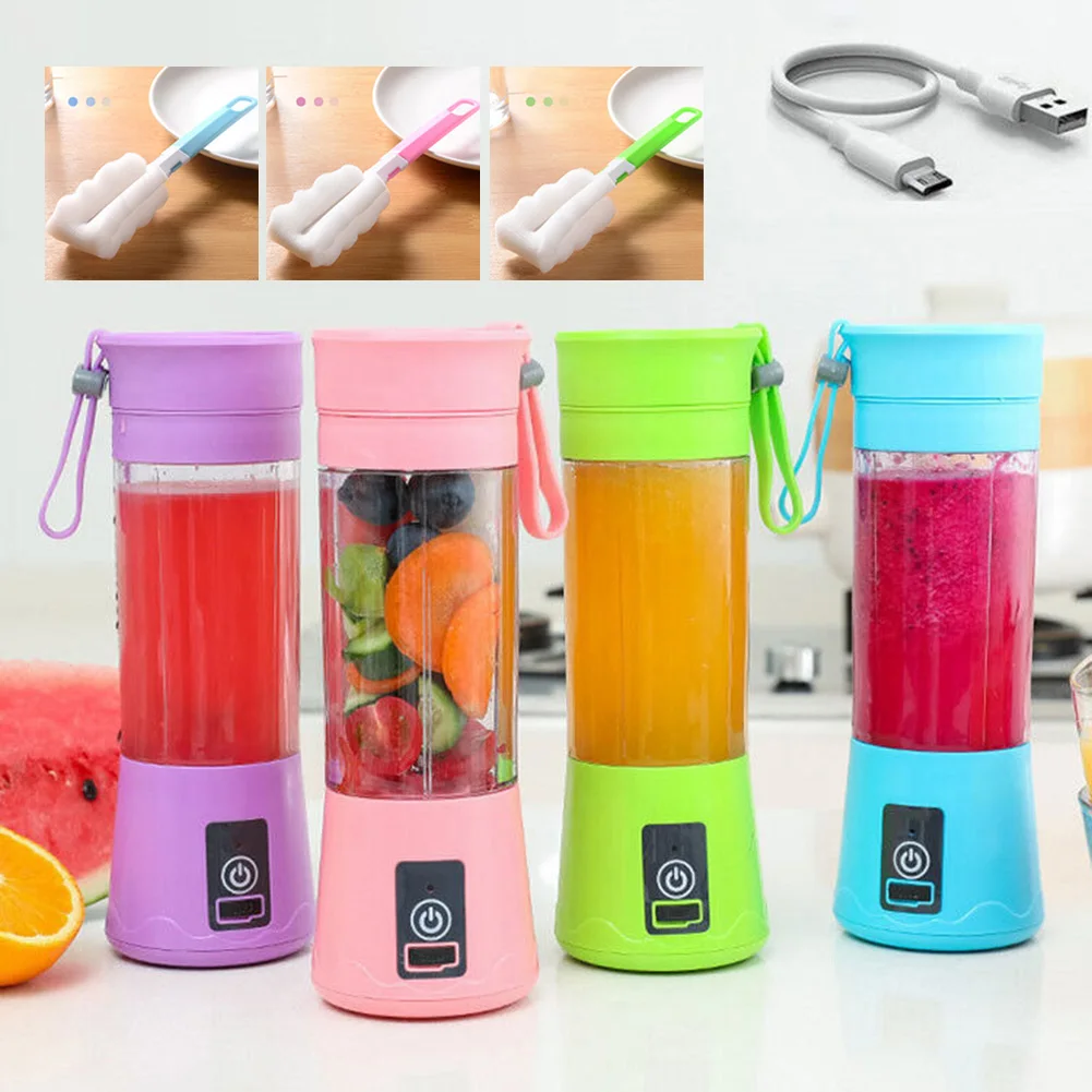 Portable Juicer,4 Blades Smoothie Blender,Ice Machine for Drinkware,USB Rechargeable,Complementary Food Mixer for Juice Shake