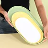 Oval Shaped Plate Nordic Style Afternoon Tea Dessert Plate Thickened PP Macaron Solid Color Tray Kitchen Utensil Accessories 1
