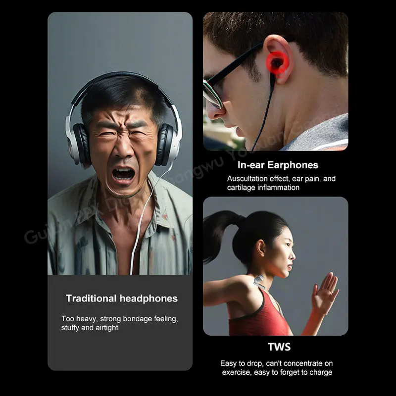 Open-Ear USB Headphone for PC Laptop Wired Headsets with Boom Mic Lightweight Earbuds for Business Office Meeting Gaming Wired