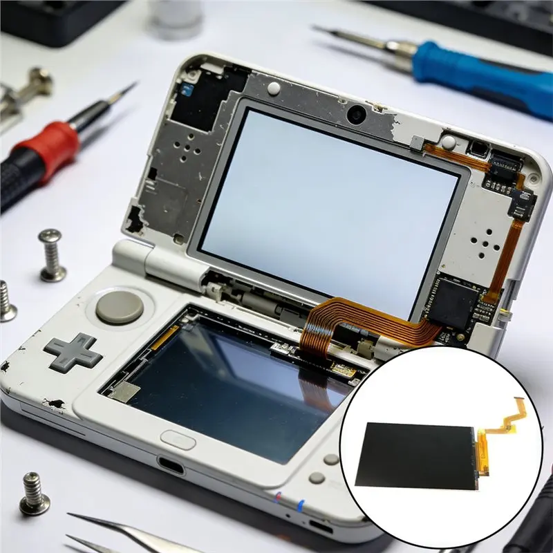 ABFM-새로운 2DS LL 콘솔 교체용 상단 LCD 스크린 디스플레이 부품 수리 LCD 스크린 상단 디스플레이