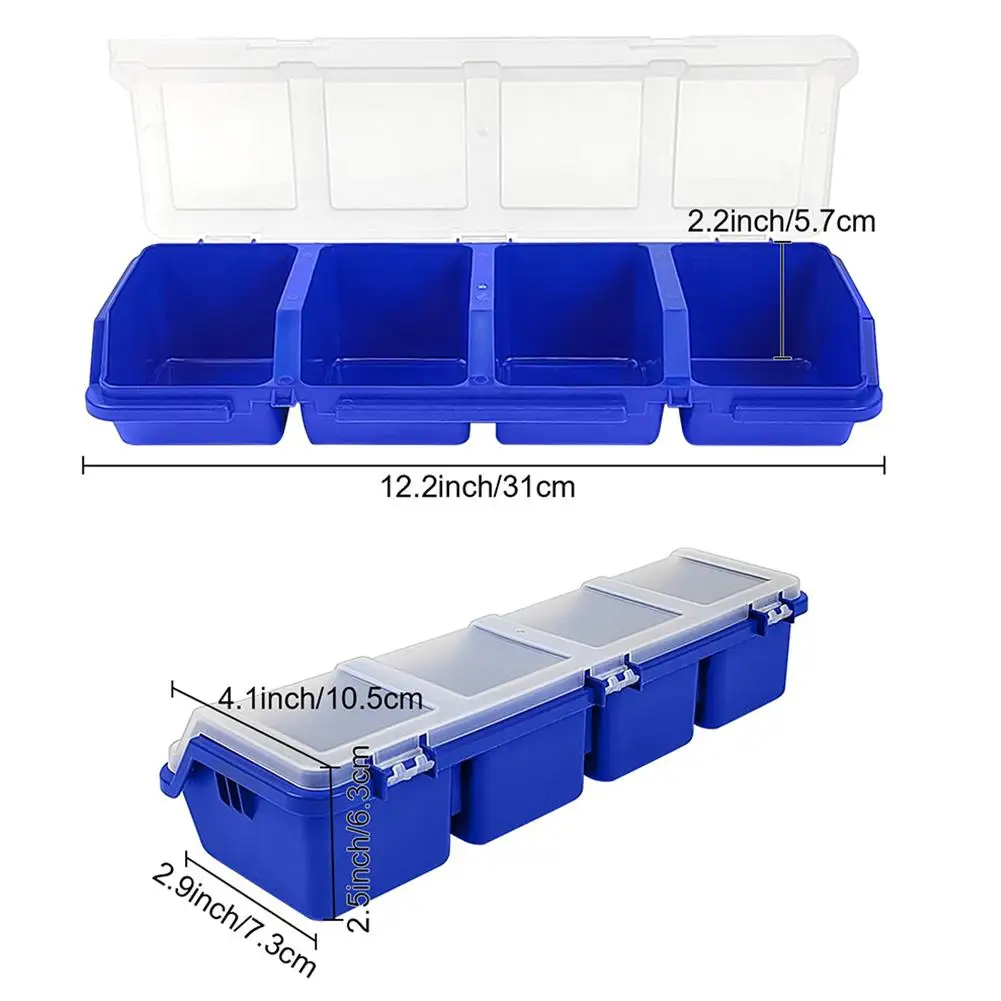 1pcs Plastic Multi-Compartment Organiser Box For Screws Plastic Hardware Divider Storage Case With Lid Display 6