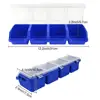1pcs Plastic Multi-Compartment Organiser Box For Screws Plastic Hardware Divider Storage Case With Lid Display 6