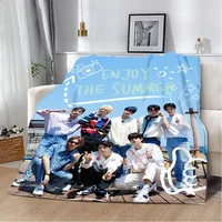 New KPOP Boys  Stray Kids Printed Blanket Picnic Blankets Warm Blanket Soft and Comfortable Blanket Home Travel Birthday Gift 2