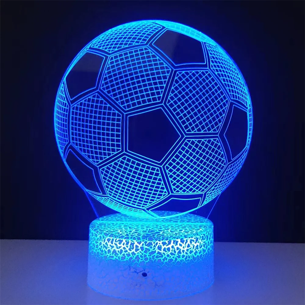 3d Illusion Child Night Light Football Ball Touch Sensor Remote Nightlight for Kids Bedroom Decoration Soccer Table Lamp Gift 3