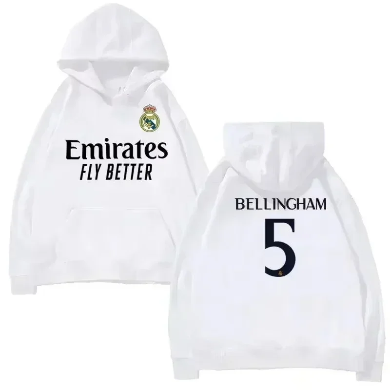 Bellingham Real Madrid Women Hooded Sweater Real Madrid Spring Autumn Hoodies New Thickened Football Sports Casual Comfortable 2