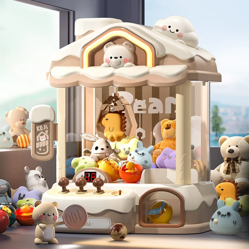 Wltoys Doll Machine Coin Operated Play Game Mini Claw Catch Toy Machines Dolls Sweets Machine Children Interactive Toys Gifts claw catch toy clip doll machine