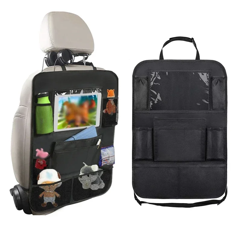 Baby Car Accessories Trim Child Car Seat Storage Kick Proof Back Cover Touch Screen Storage Bag Seat Cushion, car seat storage bag