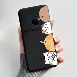 Aesthetic Cute Cat Cartoon Black Silicone Phone Case - Shockproof Protective Bumper for Nokia 110 4G (2023) (HEI - TPU401)