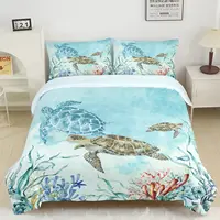 Ocean Life Duvet Cover Sets for Kids Teens Queen Size Lightweight Down Quilt Covers 2 Pillowcases 1 Comforter Cover No Comforter 2