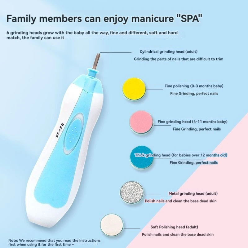 Electric Baby Nail Trimmer Multifunctional Kids Nail File Clippers Toes Fingernail Cutter Trimmer Manicure Tool Set Baby Care 5