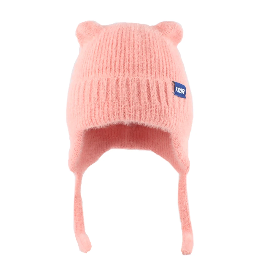 Winter Warme Weiche Stretch Slouchy Beanie Hüte Für Frauen Mode Nette Katze Ohren Earflap Hut Im Freien Ohr Schutz Fuzzy Ski Cap – Detail 10