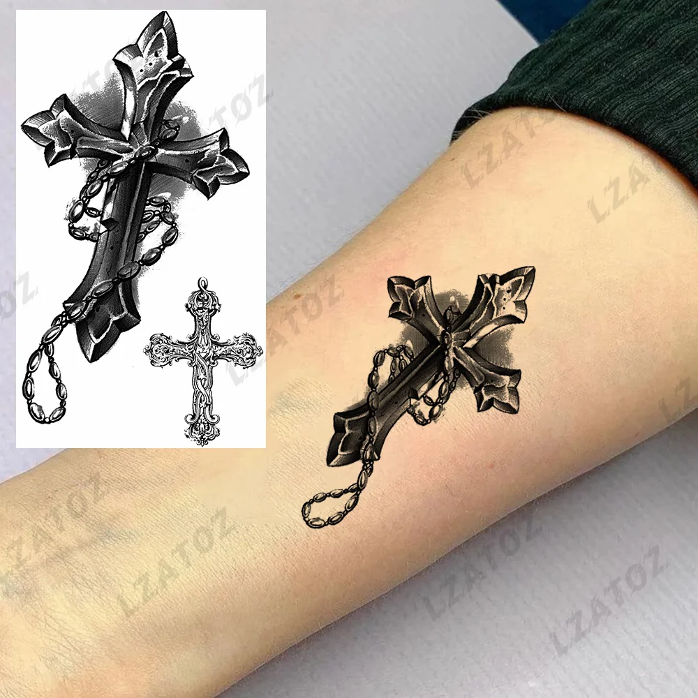 Pirate Compass Anchor Temporary Tattoos For Woman Adults Cross Snake Tiger  Fake Tatoos Sticker Hand Washable Tattoo Sticker - AliExpress, image size:1000x1000