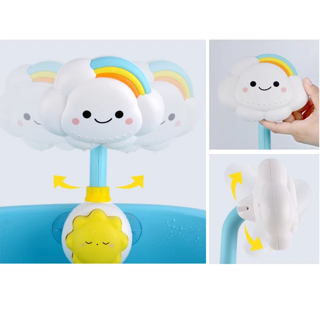 Bath Toys for Kids Baby Water Game Clouds Model Faucet Shower Water Spray Toy For Children Squirting Sprinkler Bathroom Baby Toy 6