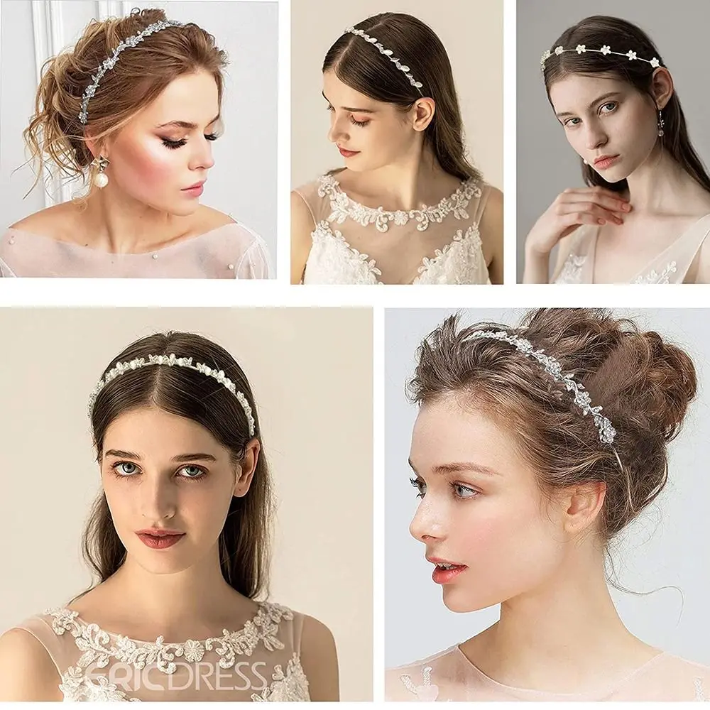 Einzigartige Kristall Kopf bedeckung Strass Stirnband Perlen Haarband Frauen Braut Hochzeit Haar Reifen Tiara Krone Stirnband Haarschmuck – Detail 11