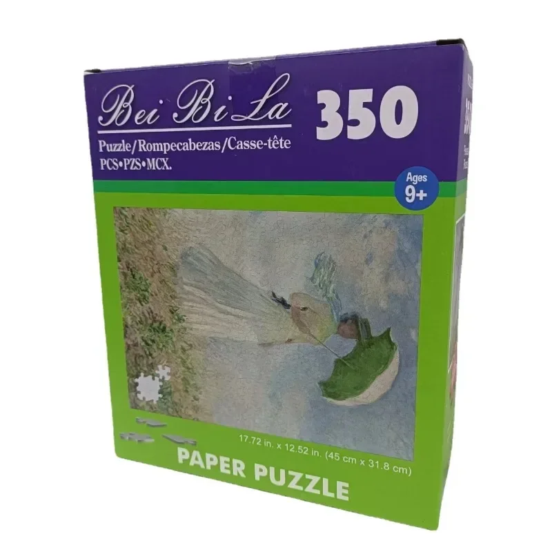 45*32cm Paper Jigsaw Puzzle 350 Pieces Woman with Parasol Monet Adult Stress Relief Children Educational Entertainment Christmas 2