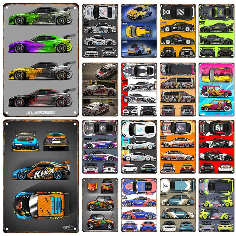 Supra Car Tin Painting Metal Signage Sports Car Poster Wall Art Bar